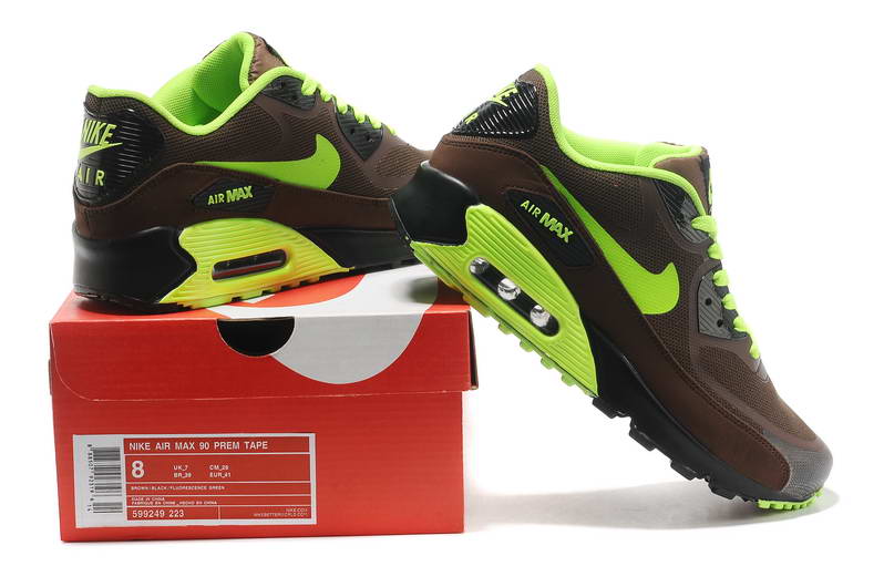 Nike Air Max 90 Chaussures Hommes pre TAPE Marron Noir Vert (4)
